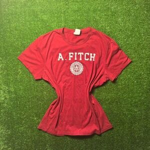 Vintage y2k Abercrombie & Fitch red muscle tee  shirt Size XXL
